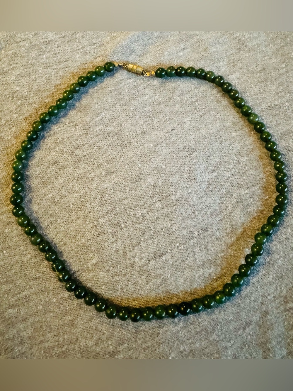Vintage Jade Green Beaded Necklace